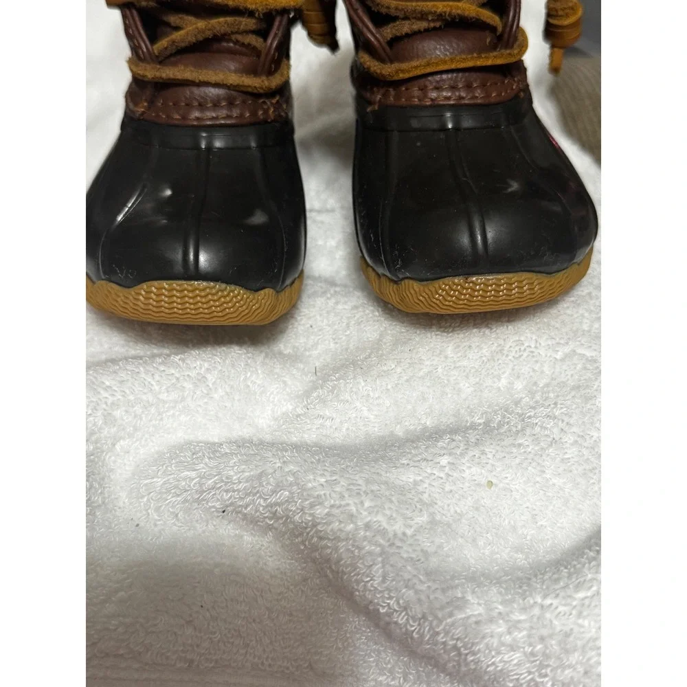 Sperry Saltwater Duck Boots Toddler Size 6M Brown Black Waterproof CG55362A
